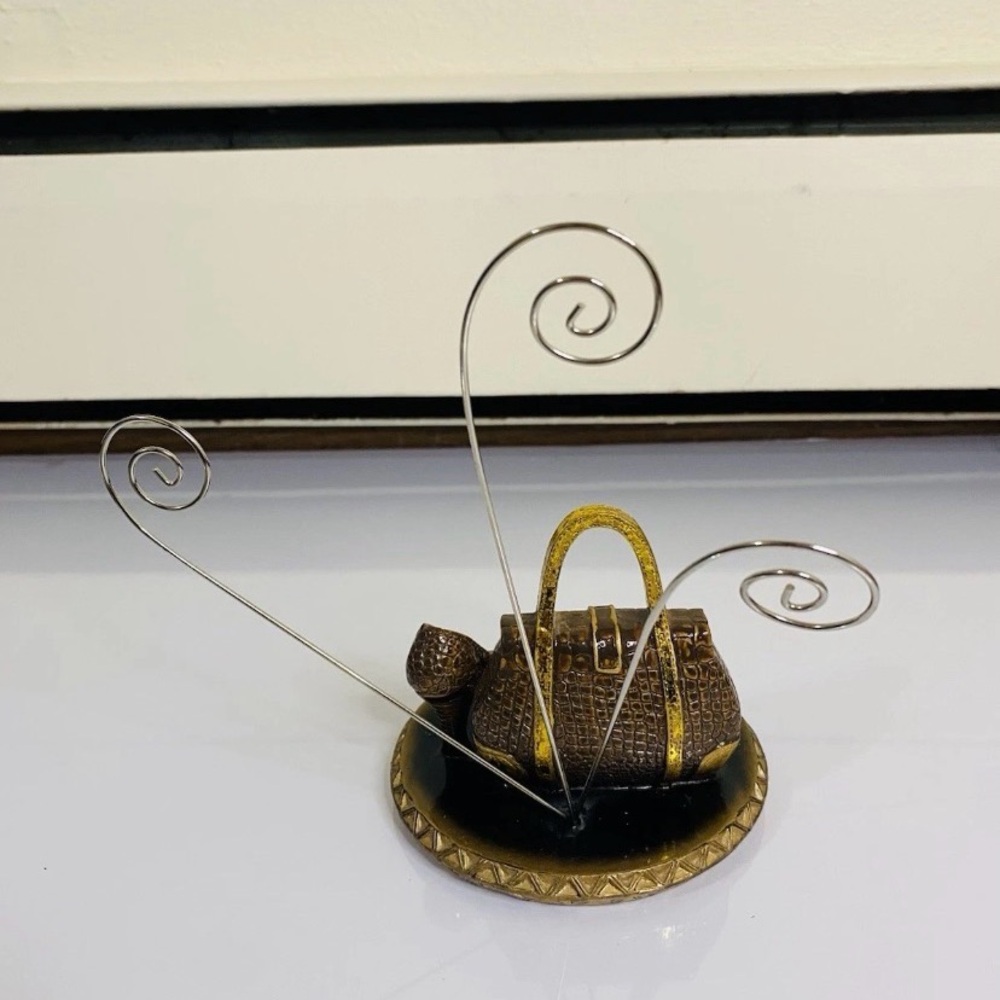 Decorative Handbag Memo & Shoe in Brown and Gold